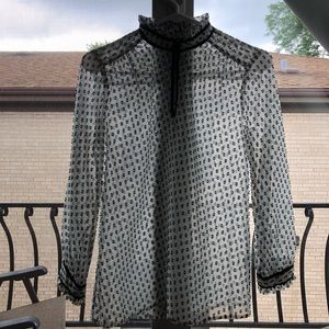 J. Crew high neck sheer top